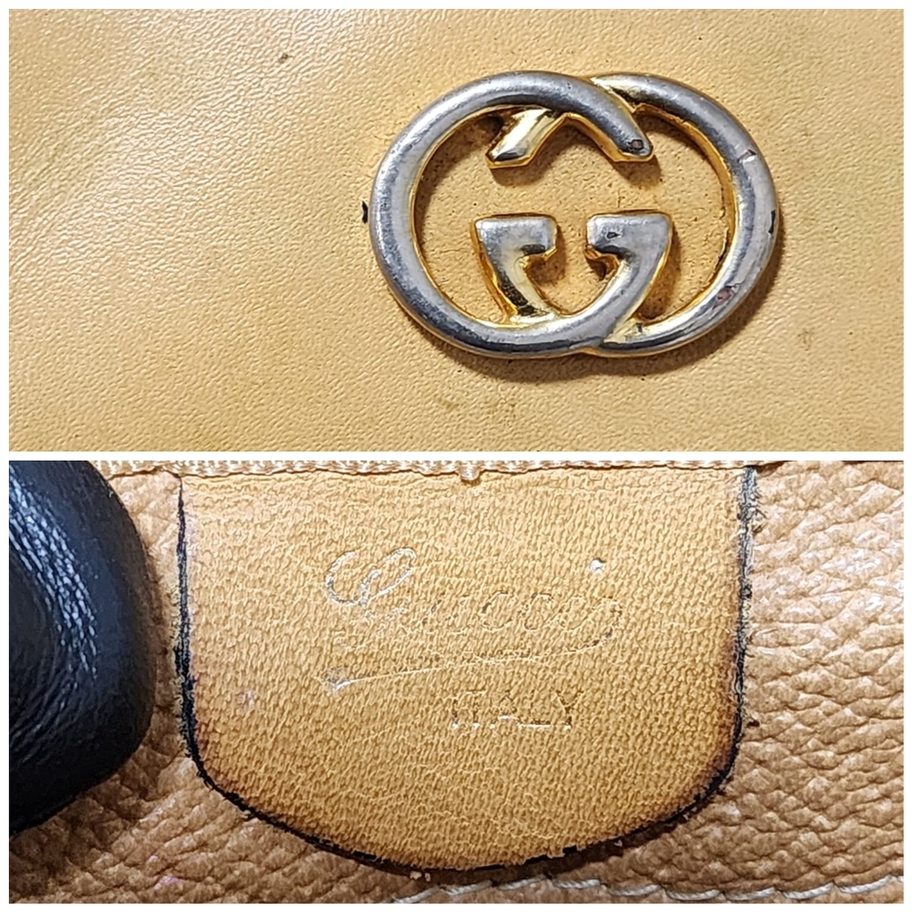 Gucci Vintage Interlocking G Shoulder Bag Brown/Beige - Picture 4 of 13